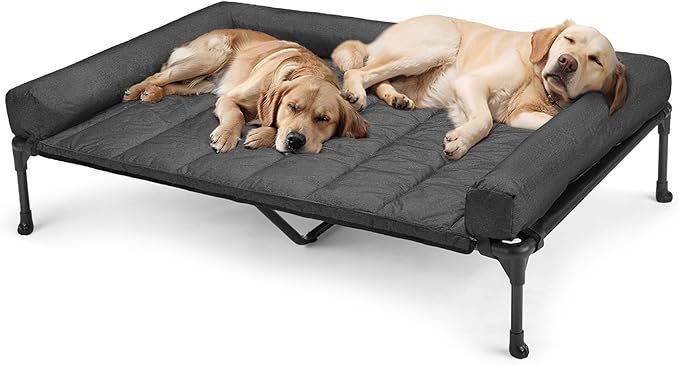 Veehoo Cooling Elevated Dog Bed + Waterproof Removable Pillow-Top Mat CWC2331B