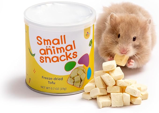 Niteangel Hamster Snack & Treats Toy - Small Animal Natural Treat for Dwarf Syrian Robo Hamsters Gerbils Mice Degus or Other Small-Sized Pets (Freeze-Dried Tofu 8mm - 0.7oz (19g))