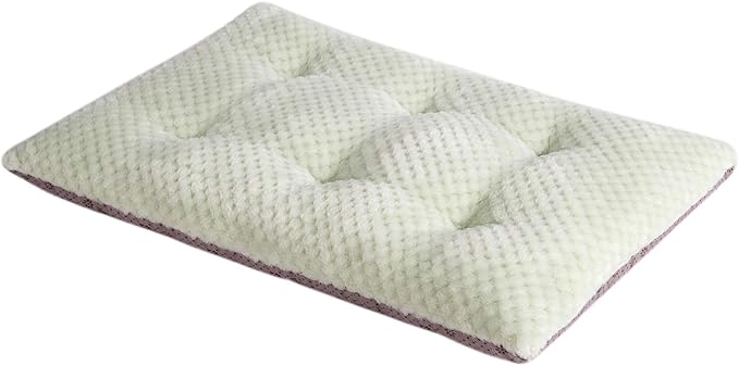 WONDER MIRACLE Fuzzy Deluxe Pet Beds, Super Plush Dog or Cat Beds Ideal for Dog Crates, Machine Wash & Dryer Friendly (15" x 23", S-Pastel Green)