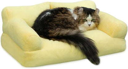 Hollypet Fluffy Plush Pet Sofa Soft Calming Pet Sofa Beds for Medium Small Cats and Dogs