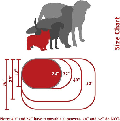 Majestic Pet Dog Bed 24x19x7in, Rust 300/600 Denier