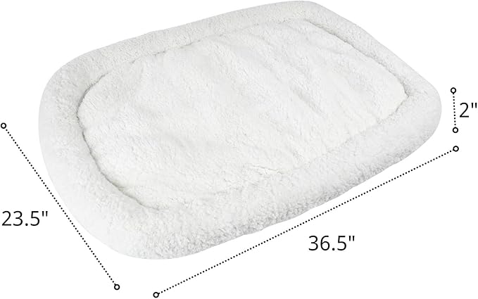 Long Rich HCT ERE-001 Super Soft Sherpa Crate Cushion Dog and Pet Bed 36.5 x 23.5 inches