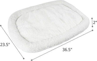 Long Rich HCT ERE-001 Super Soft Sherpa Crate Cushion Dog and Pet Bed 36.5 x 23.5 inches