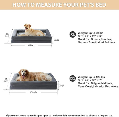 BFPETHOME Extra Large Orthopedic Dog Bed with Removable Cover 70 lbs