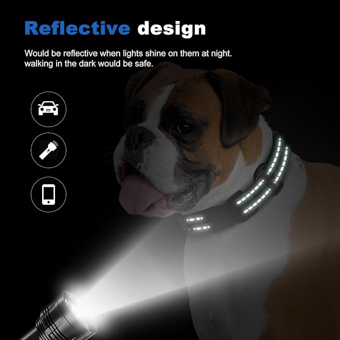 Reflective Martingale Dog Collars. Dog Collar with Quick