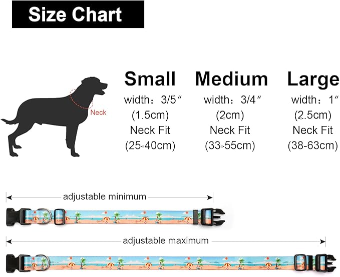 Adjustable Dog Collar with Patterns