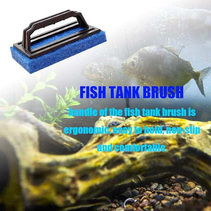 Large Area Fish Tank Cleaning Brushes, 2 Pcs, Aquarium Glass Algae Scrapers, 2 Pcs Kitchen Dishwasher Sponges