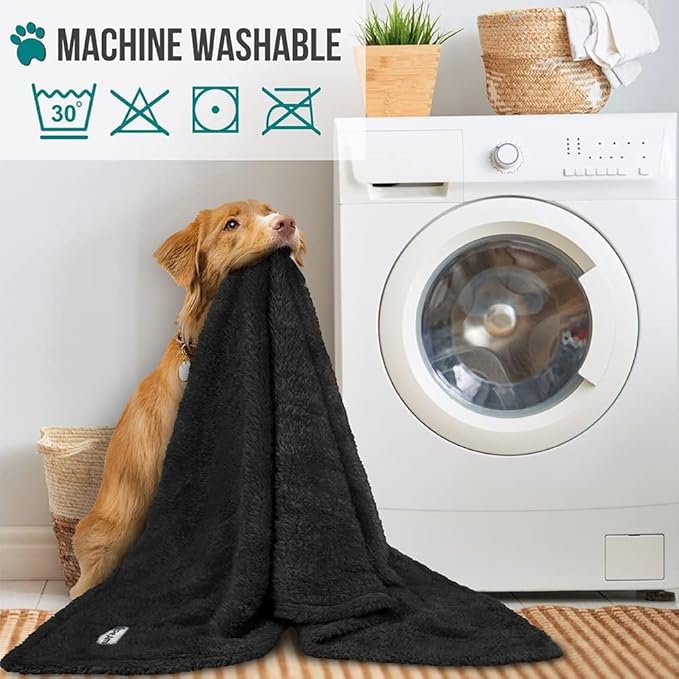 PetAmi Dog Blanket for Large Medium Dogs Black 40x60