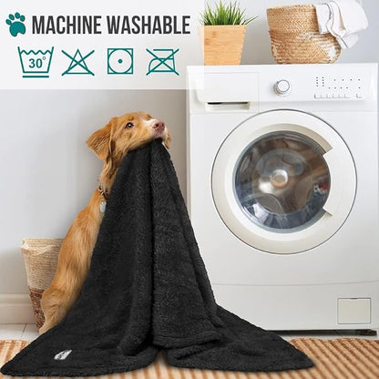 PetAmi Dog Blanket for Small Dogs Black 24x32