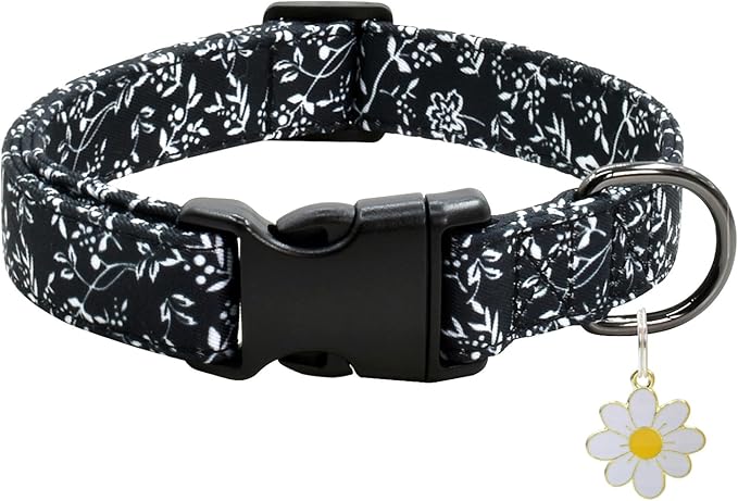 Flower Patterns Dog Collar with Accessories