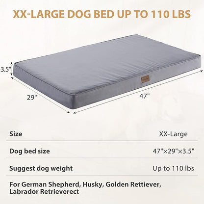BFPETHOME Outdoor Dog Beds for Large Dogs (47 x 29 in,