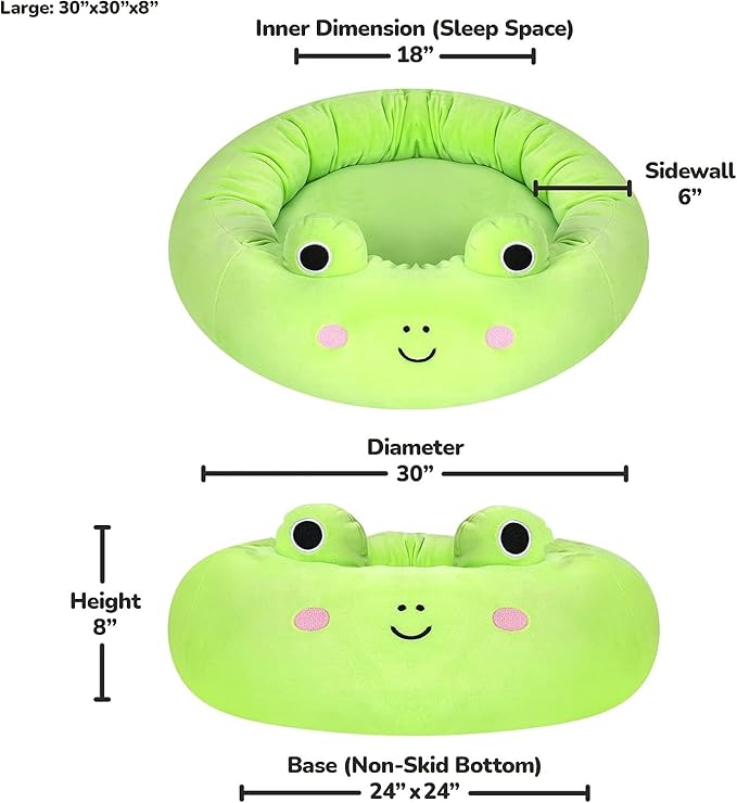 Squishmallows 30-Inch Wendy Frog Pet Bed