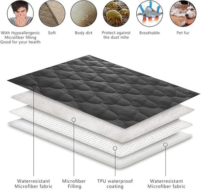 SPXTEX Waterproof Dog Bed Covers, 68"x82", Dark Grey, Plastic and Iron, Easy to Clean, Protects Furniture