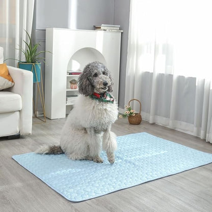 Dog Cooling Mat Washable Blue,19x23in)