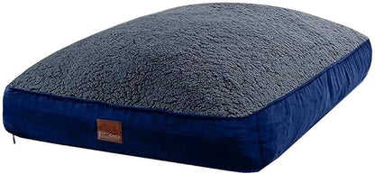 Floppy Dawg XL Dog Bed Replacement Cover. Removable and Machine Washable Cover for Mattress and Rectangular Pillow Beds. 48L x 30W. Blue Suede with Gray Top.