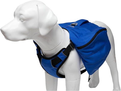 Lovelonglong Dog Backpack for Hiking, Multifunctional Dog Day Pack Zippered Travel Dog Saddle Bag Outdoor Hiking Backpack with 2 Capacious Side Pockets for Small Medium Large Dogs Royalblue M