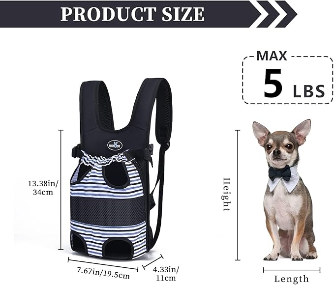 Pet Carrier Backpack, Pet Front Dog Carrier Backpacks, Adjustable Pet Front Cat Dog Carrier Backpack Travel Bag, Legs Out, Easy-Fit for Traveling Hiking Camping for Small Cats Dogs