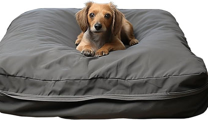 Dog Bed Covers 36L × 27W × 3H Inch Washable Grey Thickened Waterproof Oxford Fabric with Handles and Zipper Reusable Dog Bed Liner for Medium 50-55 Lbs Dog