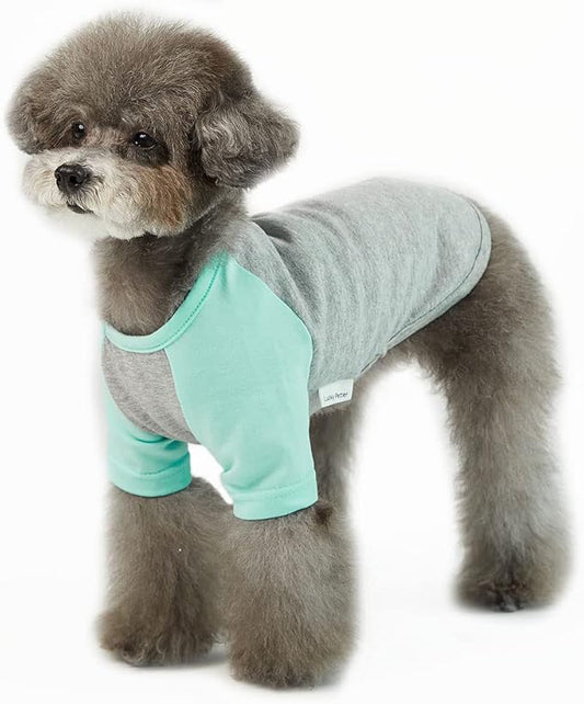 Dog Shirt for Small and Large Dogs Raglan Cotton T-Shirts Soft Breathable Dog Shirts pet Clothes Gray Series (X-Small