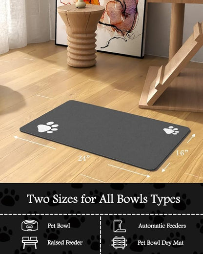 Pet Feeding Mat-Absorbent Dog Mat for Food and