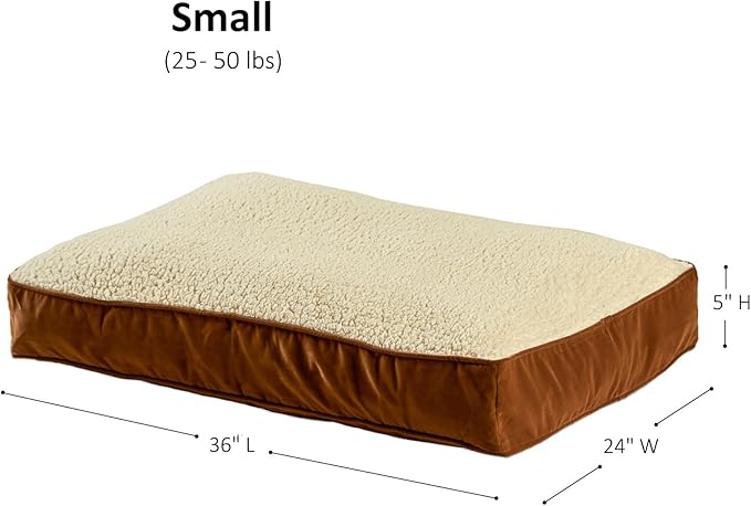 Buster Deluxe Reversible Pillow Style Sherpa Dog Bed (36 x 24 in.)