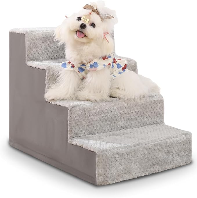 Dog Stairs for Small Dogs 18" H,4-Step
