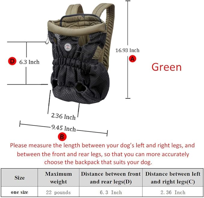 Dog Carrier Backpack, Pet Front Carrier Backpack Legs Out Dog Chest Carrier for Small Medium Dogs, Hands-Free Cat Backpack Carrier Dog Travel Backpack Airline Approved Hiking Bike Motorcycle