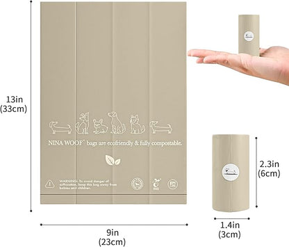 100% Certified Home Compostable and Biodegradable Dog Poop Bags D6400 & 13432 Compliant 60 Bags 4 x