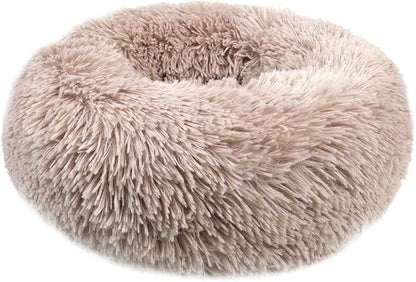 otoez Round Donut Dog Bed for Large Dogs (39.3", Taupe)
