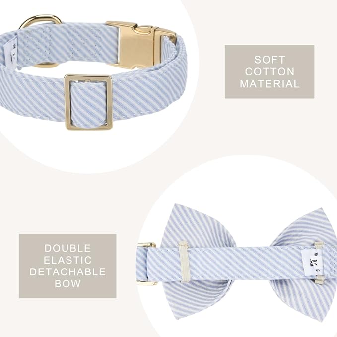 Adjustable Pet Bow Tie and Dog Collar for Small Medium Large Dogs