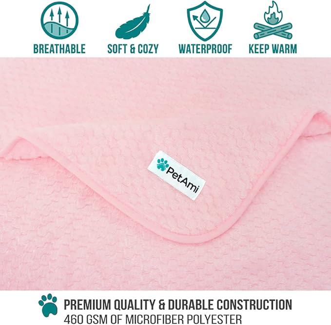 PetAmi Waterproof Dog Blanket 60x80 Pink