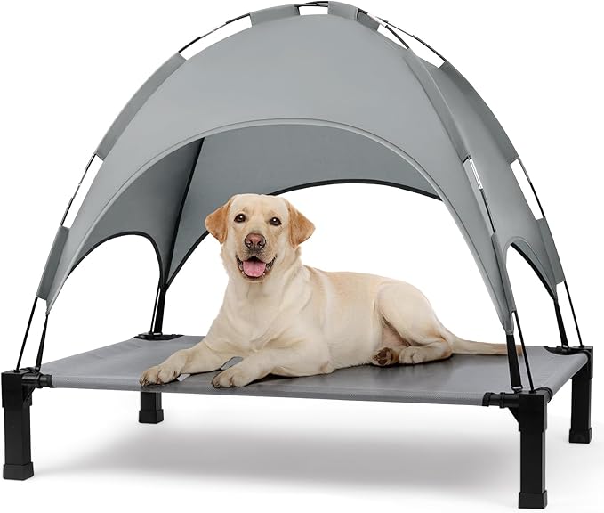 Heeyoo Elevated Dog Bed with Canopy