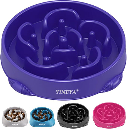 4 Cups Slow Feeder Dog Bowls Large Breed, Dog Slow Feeder Bowl, Large Dog Bowl Slow Feeder, Maze Dog Food Bowl Slow Feeder, Dog Puzzle Feeder, Pet Food Slow Eating Dowl Bowl 1Pcs (Purple)