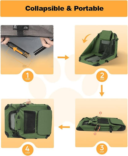 Extra Large Dog Crate with 2 Foldable Bowl 32 Inch (32" L 23" W 23" H,