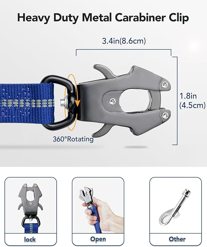 Joytale Tactical Dog Leash Heavy Duty 4-6FT Shock 2 Padded