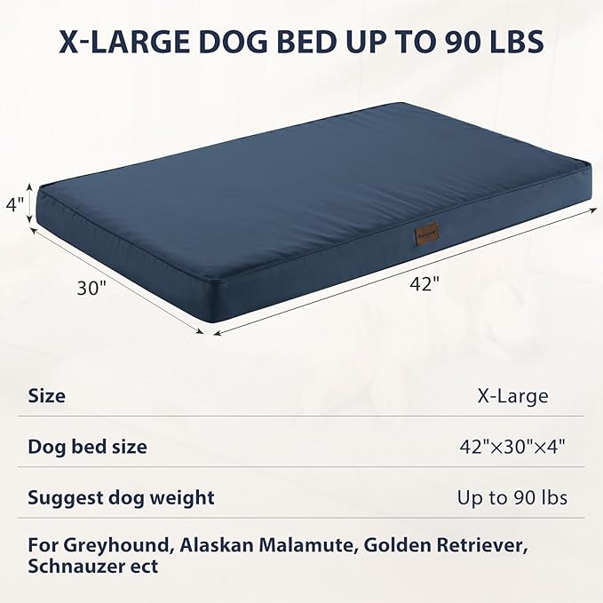 BFPETHOME Outdoor Dog Beds for Large Dogs (42 x 30 in,