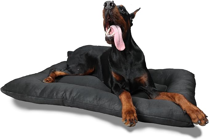 Indestructible Dog Bed for Aggressive Chewers Large Breed for Crates 42x28,Black