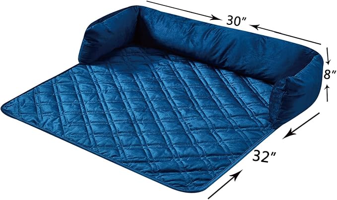 Brilliant Sunshine Premium Blue Silky Velvet Pet Sofa Bed