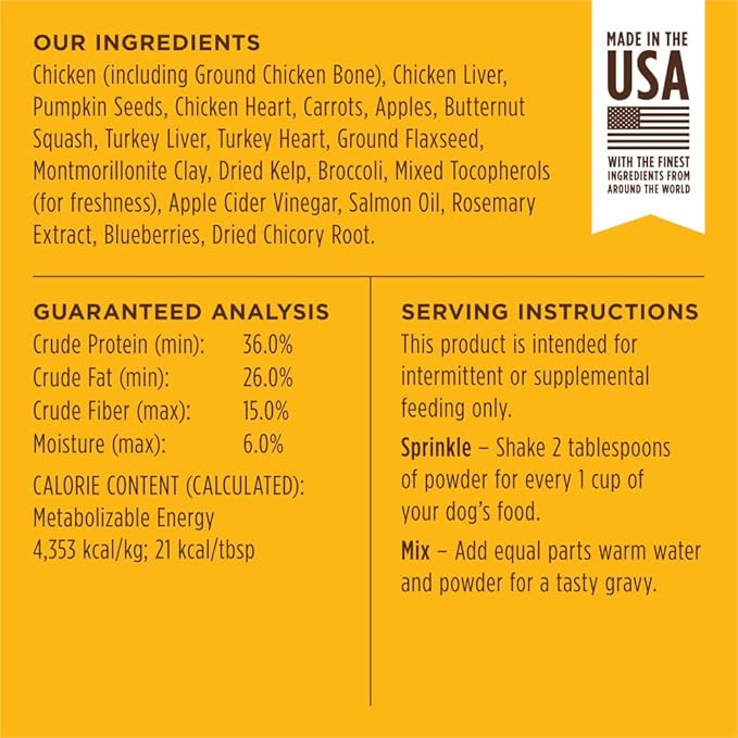 Instinct Raw Boost Shakers Freeze-Dried Powder Dog Food Topper - Chicken, 5.5 oz. Bottle