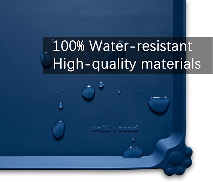 Hoki Found L Silicone Pet Food Mats Tray with High Lips