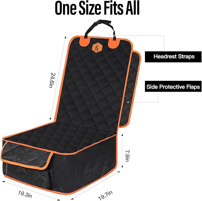 2 Pack Ultimate Full Protection Front Seat Dog Cover Car Front Seat Protector with Storage Pocket Nonslip Scratchproof Durable Pet Hair Resistant Blankets for Cars