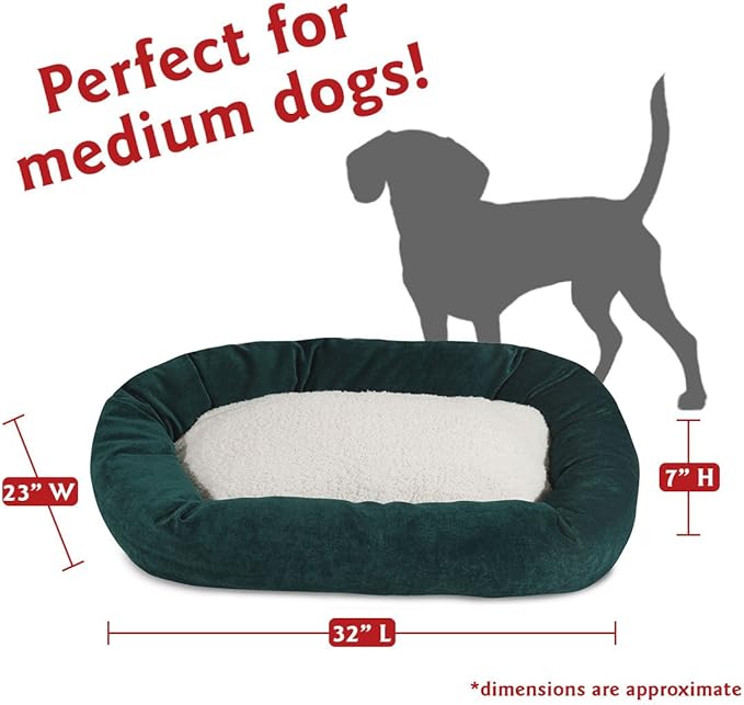 32 inch Marine Villa Collection Sherpa Bagel Dog Bed