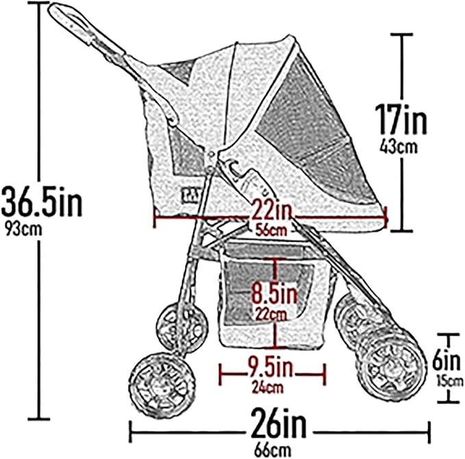 Pet Gear Happy Trails Lite Pet Stroller for Cats/Dogs