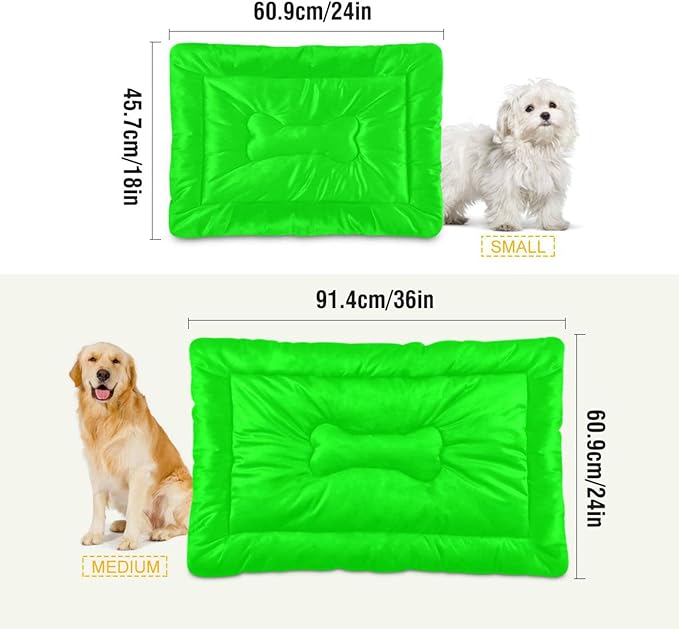 Plain Neon Green Solid Color Pet Bed Pad Soft Dog Bed Mat with Anti-Slip Bottom 18'' x 24''