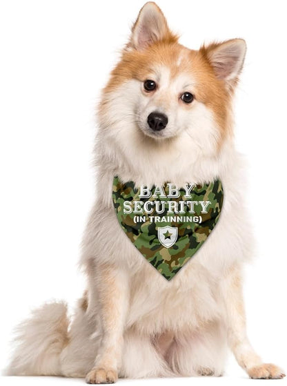 Baby Security in Training Dog Bandana, Dog Bandana, Camouflage Dog Scarf Accessories, Pet Dog Triangle Scarf, Dog Bandana Pet Scarf, Dog Bandana for Small Medium Large Dogs, Gift for Dog Lover (B11)