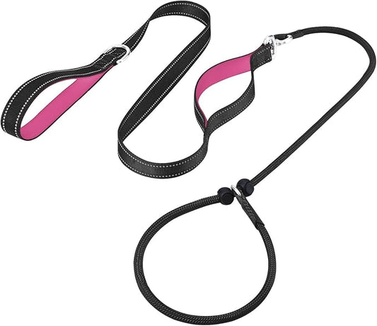 Aiyuda Tangle-Free Slip Lead for Dogs with Padded Traffic Handle 6ft Dog 40 LBS,