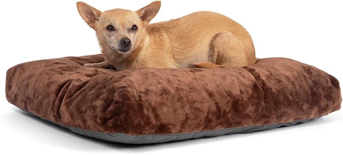 23 Inch Comfort Plush Dog Bed with Granular Foam Sponge Support - Removable Machine Washable Cover, Waterproof Lining, Non-Slip Bottom - Fits Extra Large, Large, Medium, Small Crates (Brown)