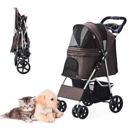 Pet Stroller for Medium Small Dogs and Cats 4 Wheels,