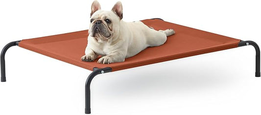 Love's cabin Elevated Cooling Dog Bed for Medium Dogs Beach,Orange,43 inches