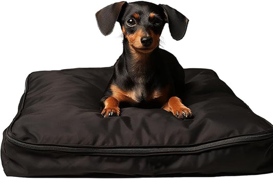 Dog Bed Covers 30L × 20W × 3H Inch Washable Black Thickened Waterproof Oxford Fabric with Handles and Zipper Reusable Dog Bed Liner for Small to Medium 30-35 Lbs Puppy